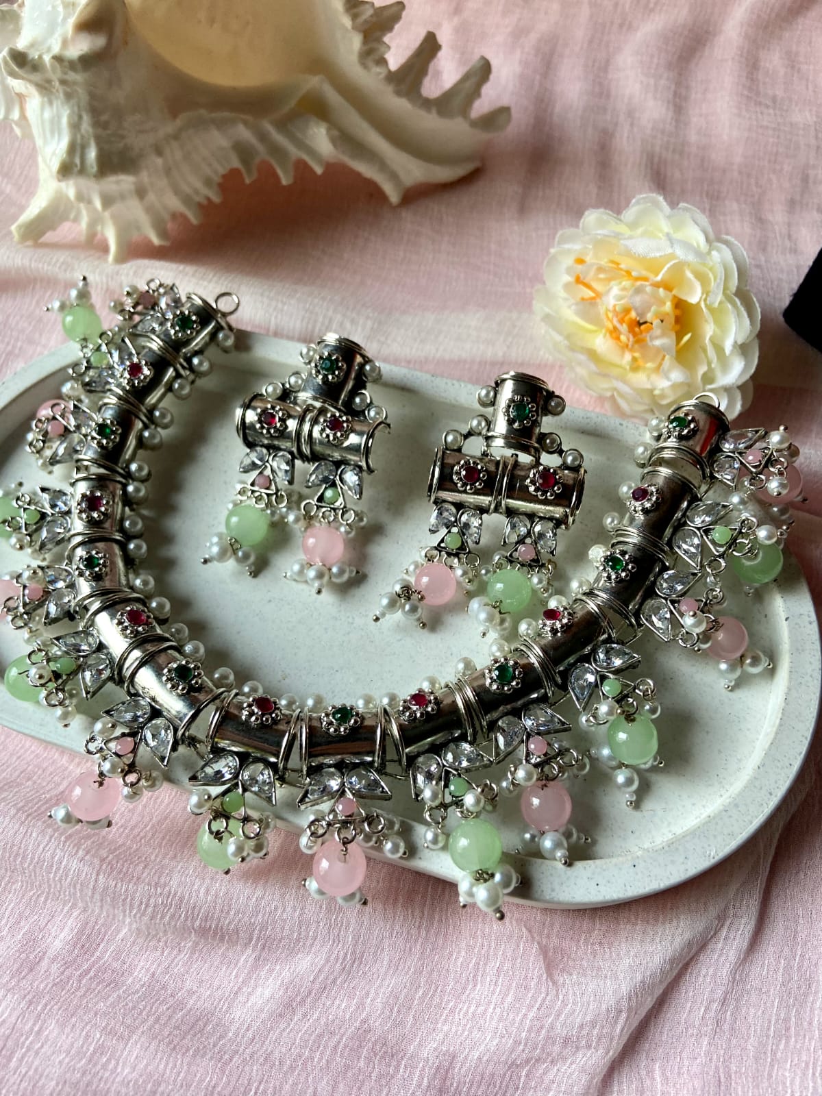 Madhobi-Exclusive Design Bridal Set (Silver)