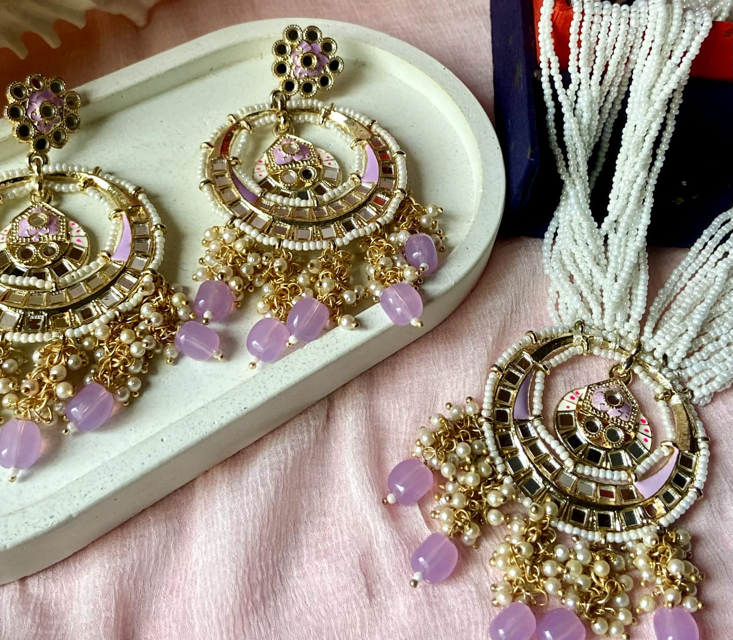 Rubans Women Gold-Plated & White Pearl-Embellished Jewellery Set