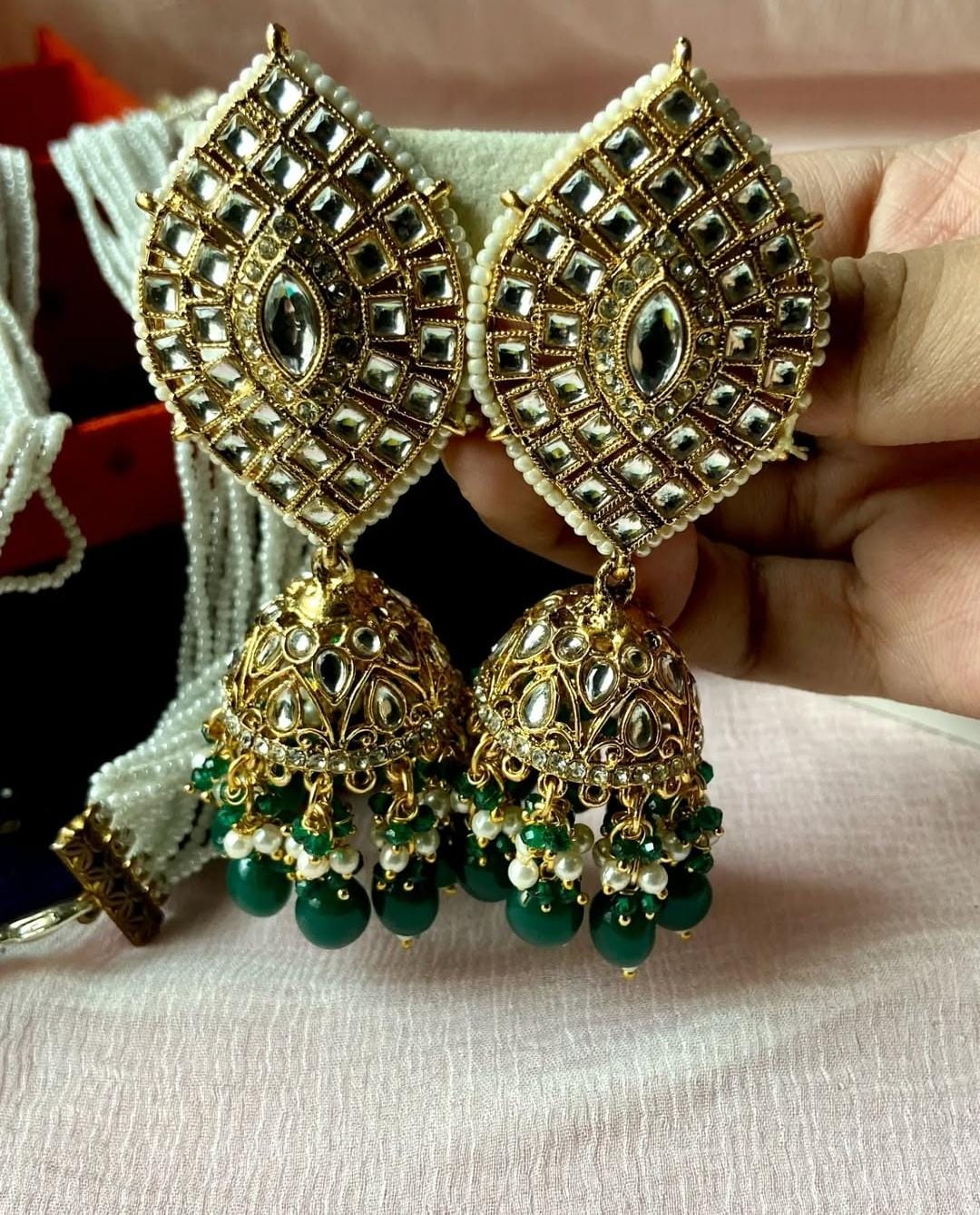 Nilufaar Real Kundan Jhumka