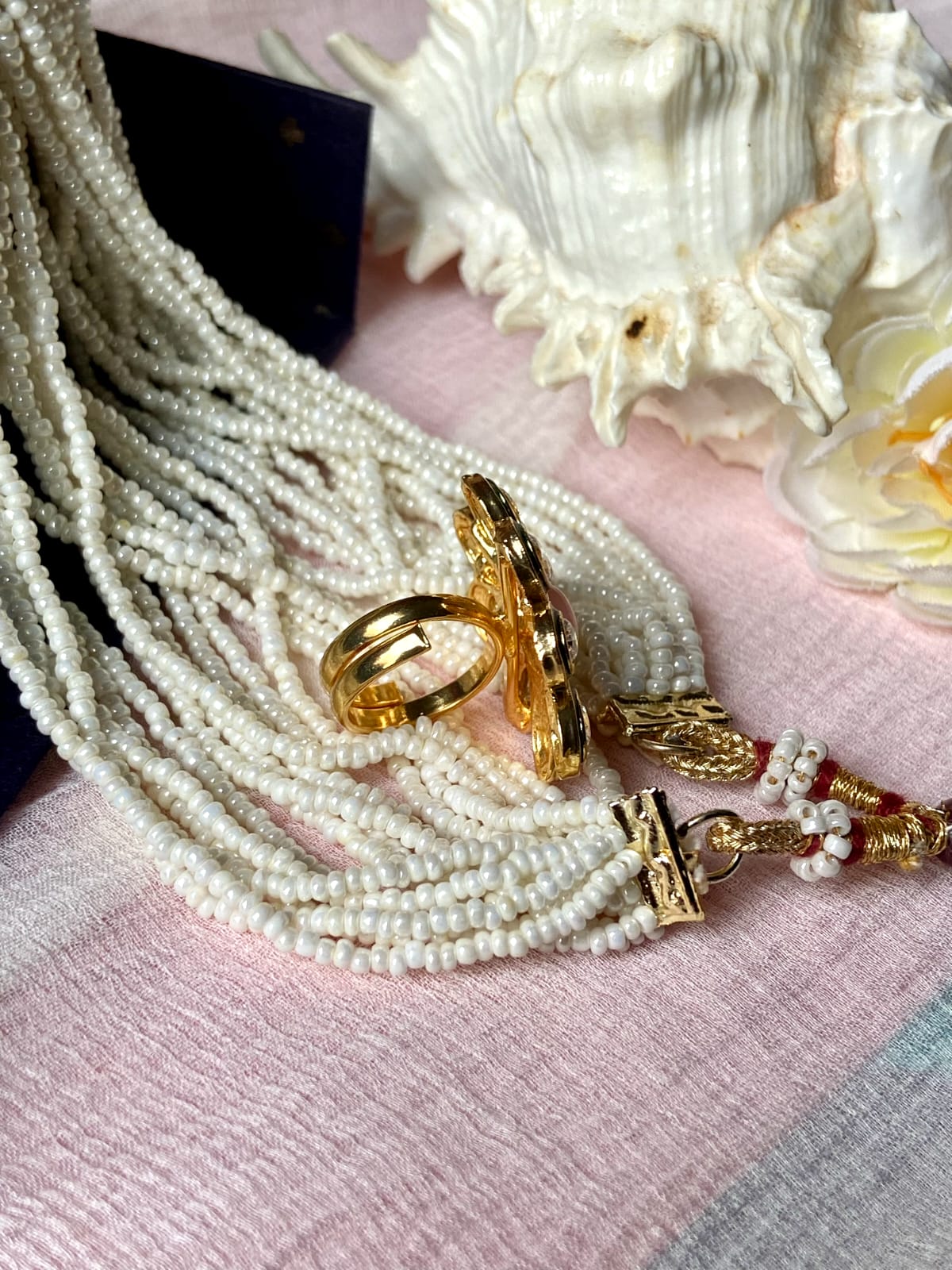 RS Gold plated Bridal Free size Ring