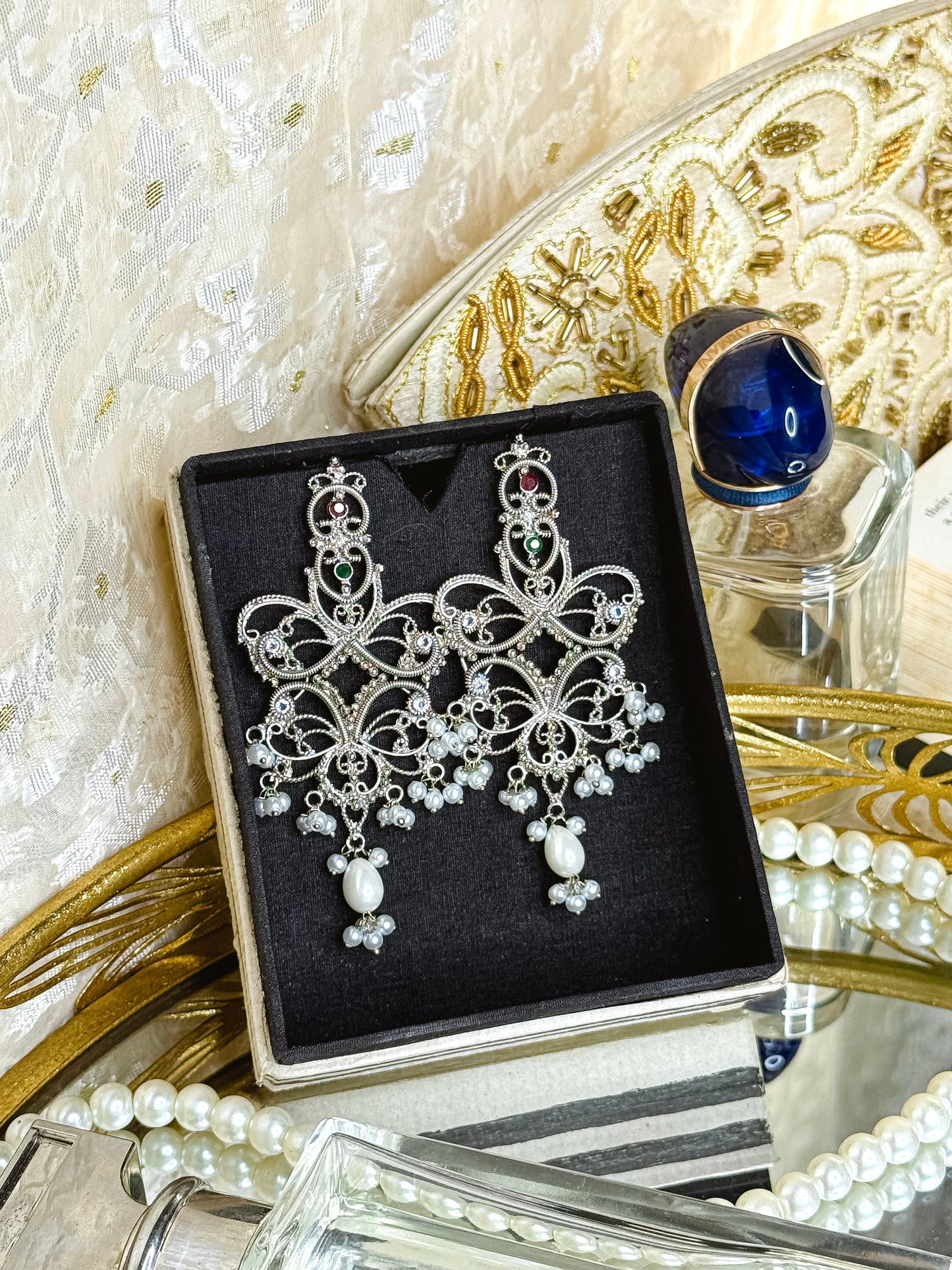 Chironton-High Quality Silver Jhumka