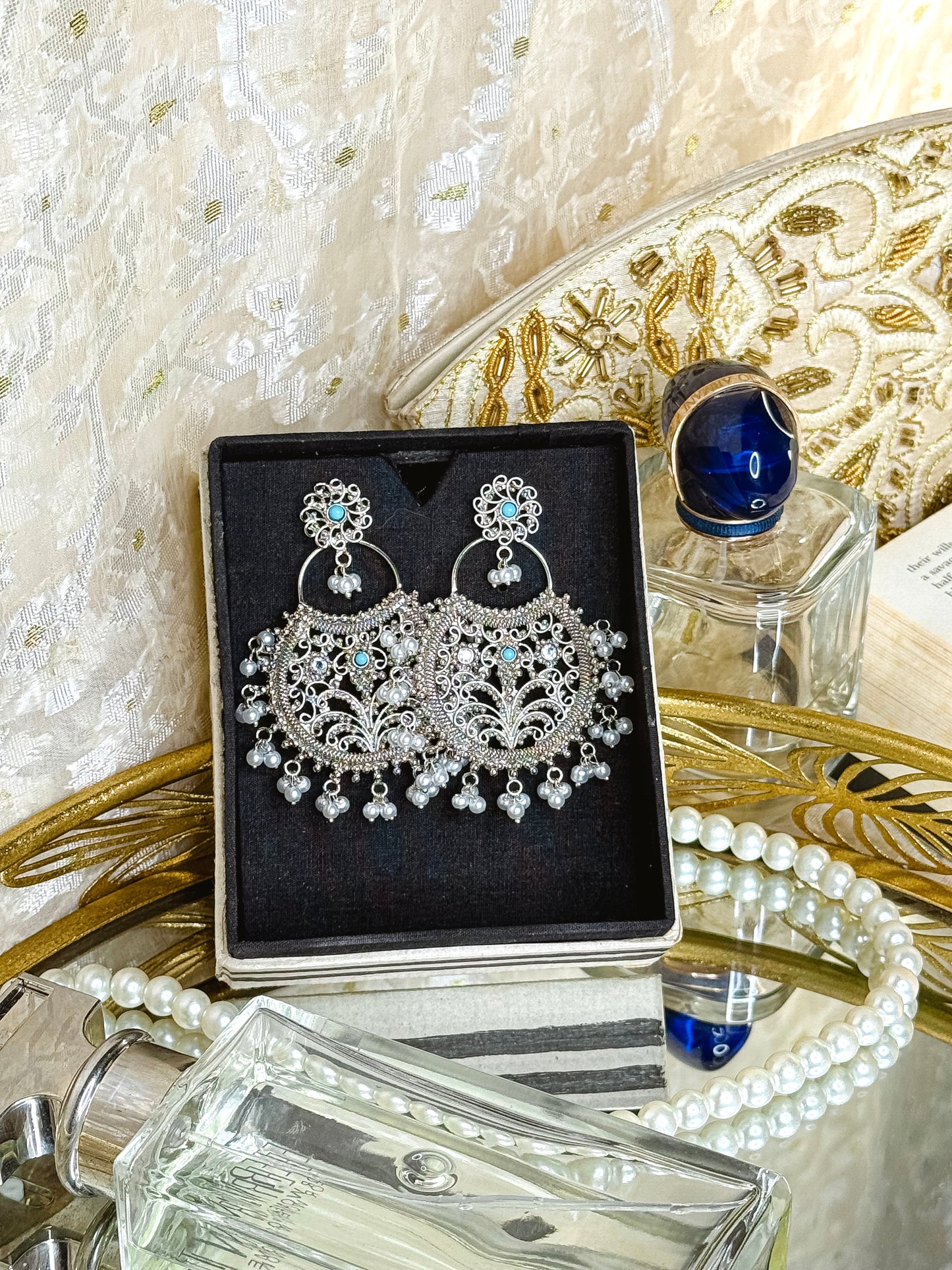 Ratri-High Quality Silver Jhumka