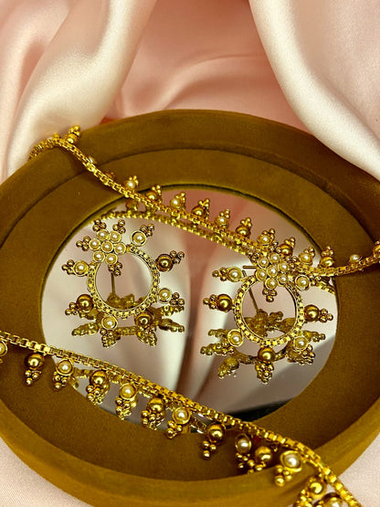 Mishma (Gold Polished Pearl Mala Set)
