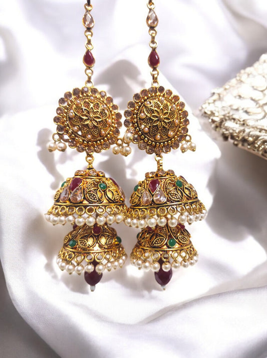 Aanshi-Gold Plated Tana Jhumka