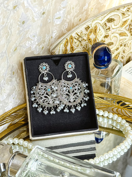 Ratri-High Quality Silver Jhumka