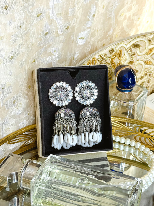 Polok-High Quality Silver Jhumka