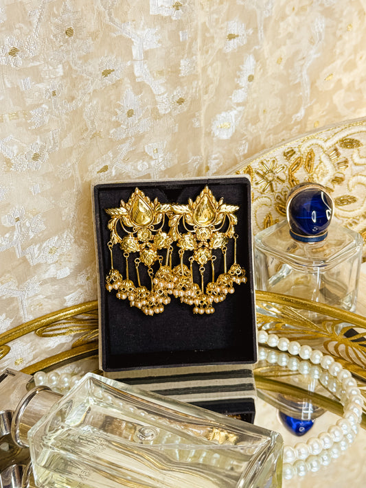 Aarna- Gold Polished Jhumka