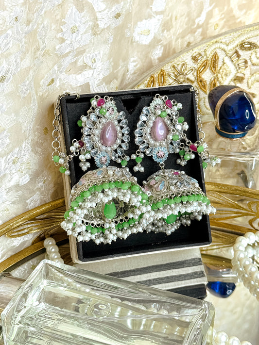Onuronon-High Quality Silver Tana Jhumka