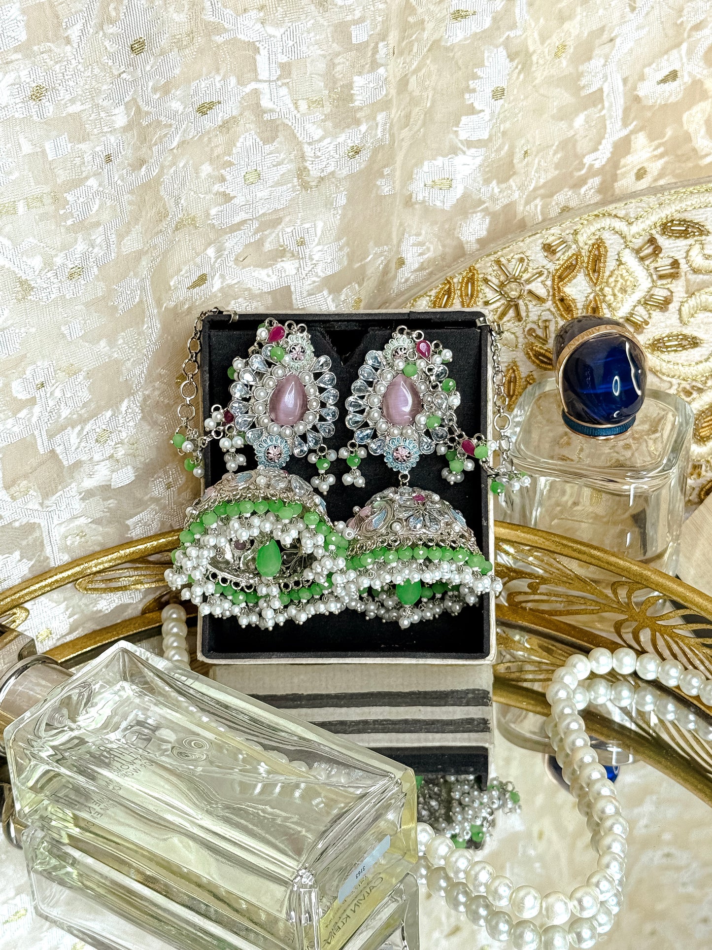 Onuronon-High Quality Silver Tana Jhumka