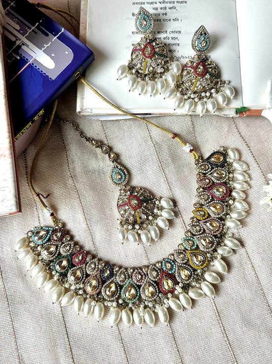 Aanshi- Pakistani Oxidize Bridal Set