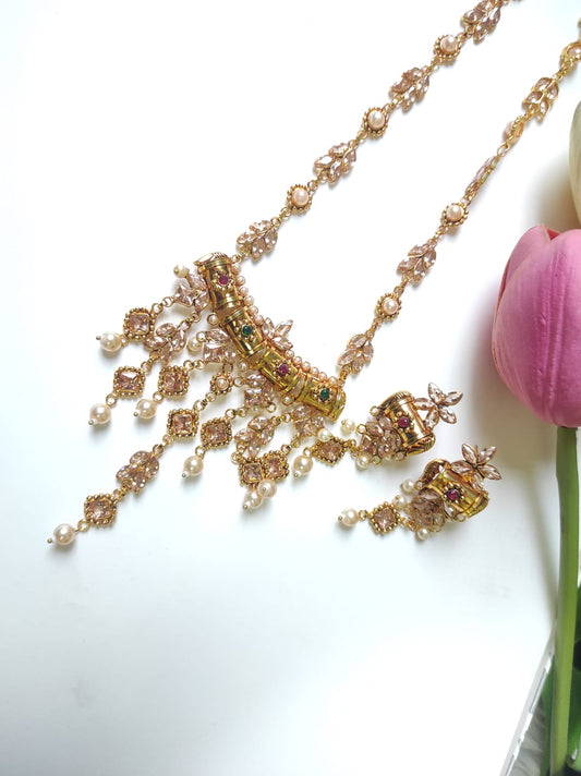 Hooriya(Handmade Stone Gold Plated Set)